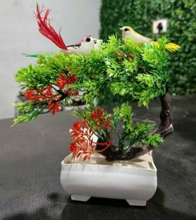 ANJALYASHVIRGO Artificial Plants with pot for Home Decoration Multicolor Ballmum Artificial Flower  with Pot