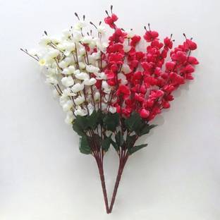 OM COLLECTIONS Orchids Artificial Flower White, Pink Orchids Artificial Flower