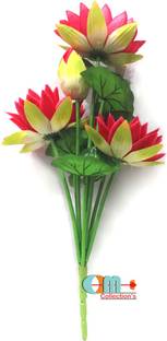 OM COLLECTIONS Artificial Lotus Flower Maroon Lotus Artificial Flower