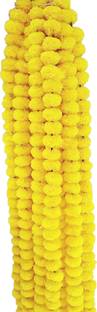 La Esthetic Artificial Marigold Fluffy & Attractive Flowers Garland | Wall Hanging | Home Decor | Office | Special Occasions Decor Yellow (5) Yellow Marigold Artificial Flower