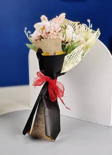 Satyam Kraft 1 Pcs Valentine Bouquet with Artificial Multiflora Flower for Him/Her Gifting Multicolor Peony Artificial Flower