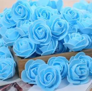UD HUB Artificial 100 Blue Foam Rose Flower Blue Rose Artificial Flower