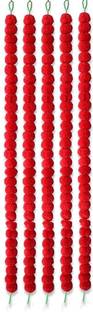 Matrichhaya 5 Artificial Marigold Garlands Red Marigold Artificial Flower