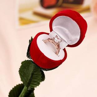 YEWISH Red Rose Jewellery Ring Box (Gift, Engagement) Single Box Without Ring Ring Rose Vanity Box