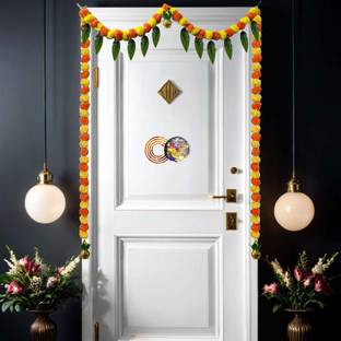CESTO Artificial Flower Diwali Decoration Items Door Hanging Home Decor Material ww Orange, Yellow Marigold Artificial Flower