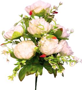 ISHANIE Artificial Peony Flower Bunch 13inch White Peony Artificial Flower