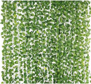 HYPEBEAST 8ft Set of 8 Artificial Money Plant Vine,For|Home|Office|Garden|Decoration Green Hibiscus Artificial Flower