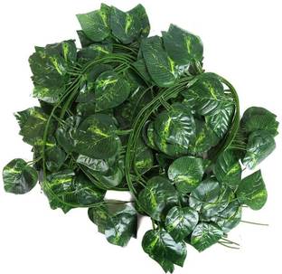 VP Quality Artificial Wall Hanging Money Plant Small Leaf Bail (2 Strings, Green) Green Wild Flower Artificial Flower