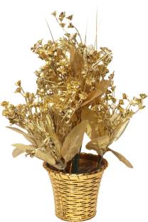 FLOMILL Gold Wild Flower Artificial Flower  with Pot