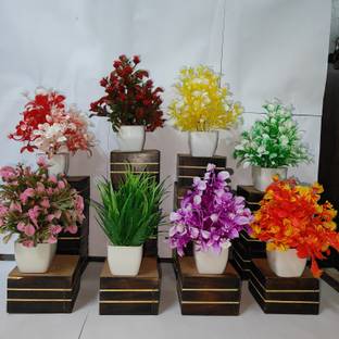 Jaymaa Collection Multicolor Wild Flower Artificial Flower  with Pot