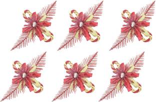 Rudra Set of 1 Pkt Red Artificial Flowers (6 Pcs in Each Pkt) for Home Birthday Red Sunflower Artificial Flower