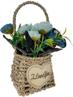 JITAHARAY Artificial Flowers Basket Multicolor Wild Flower Artificial Flower  with Pot