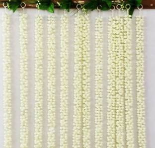 SHREYA-FASHION Artificial Mogra Jasmine Garland for Home Decoration, God, Gajra making - 5 ft White Jasmine Artificial Flower