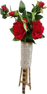 Print Panda Red Rose Red Rose Artificial Flower