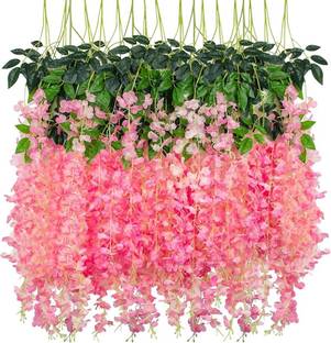 Blossom Bliss 3.5 Ft Wisteria Artificial Flower Vine | Home, Festival, Wedding Decor Pink Westeria Artificial Flower