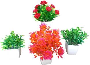 Yuwan Multicolor Lavender Artificial Flower  with Pot