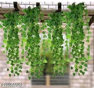 Akaar Akaar Artificial Wall Hanging Money Plant Leaf Bail/ Creeper- Pack of 5 Strings Artificial Plant