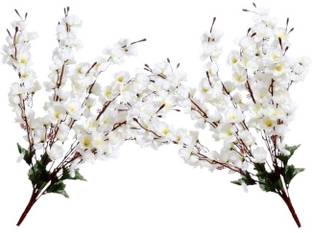 KanRaj cherry blossom flower white color pack of 2 White Cherry Blossom Artificial Flower