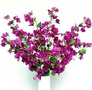 well art gallery Artificial Silk Bougainvillea Flower For Wedding Centerpiece Pack of 2 (Purple) Purple Bougainvillea Artificial Flower