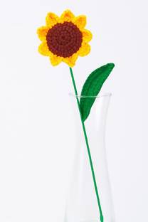 Laxmi Creations Brown, Yellow, Green Sunflower Artificial Flower