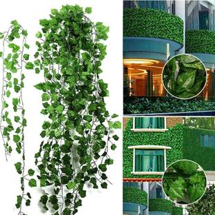 well art gallery Artificial Money Plants Wall Hanging Creeper Party Decor Home Decoration Green Wild Flower Artificial Flower