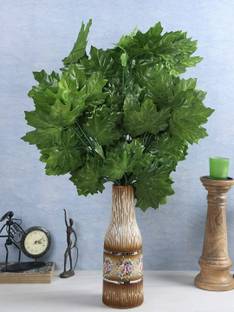well art gallery Artificial autumn leaves for home, party, wedding Decoration (Pack of 6, Green) Artificial Plant