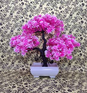 ds Artificial Pink Bonsai flower pot for Home Decoration (pack of 1, Hight-30 cm) Pink Anthurium Artificial Flower  with Pot