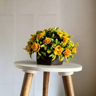 CARNIVAL Yellow Wild Flower Artificial Flower  with Pot