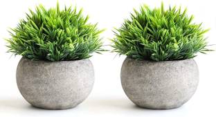 Dekorly Fake Plants for Bathroom Home Office Decor, Faux Greenery for House Decorations Bonsai Wild Artificial Plant  with Pot