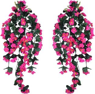 The Florist artificial flower hanging creeper with wall-vase Maroon Daisy Artificial Flower  with Pot