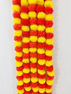 Festvibe Red, Yellow Marigold Artificial Flower