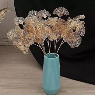 Satyam Kraft 4 Pcs Artificial Gingko Leaves Plant Branches, Flowers for Home Decoration. Artificial Plant