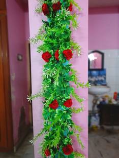 Dynamic Retail Global Artificial Hanging Flowers Plant Wall Hanging Garland Chain Home Decor HJ566 Multicolor Rose Artificial Flower