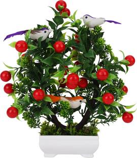 PAMLAND Multicolor Cherry Blossom Artificial Flower  with Pot