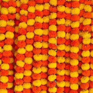 OUTRANK Artificial flowers Home Decoration Diwali puja Temple Multicolor Marigold Artificial Flower