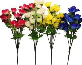 Hidooa Artificial Rose Flowers Bunches For Home Balcony Garden Decoration Multicolor Rose Artificial Flower