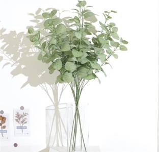 Satyam Kraft 1 Pcs Artificial Eucalyptus Leaves Sticks for Home Decor, Living Room, Office Green Eucalyptus Artificial Flower