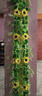 Dynamic Retail Global Artificial Hanging Flowers Plant Vine & Creepers Wall Hanging Home Decor MD71 Multicolor Sunflower Artificial Flower