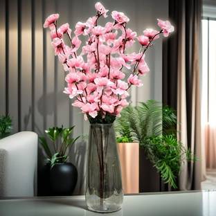 Akaar Akaar Pink Blossom Bunch- Pack of 1 Pink Cherry Blossom Artificial Flower