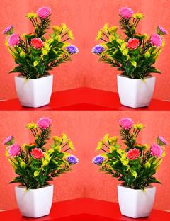 NERAPI MULTI NG-AP04, Stylish Wild Natural Looking Perfect Home Decor Flowers Multicolor Wild Flower Artificial Flower  with Pot