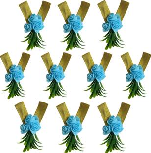Akp Set of 10 Decorative Artificial Gift Flower Hamper for gifting items Blue Rose Artificial Flower