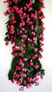 Kanishk Gallery Artificial Creepers hanging flower Pink Rose Artificial Flower