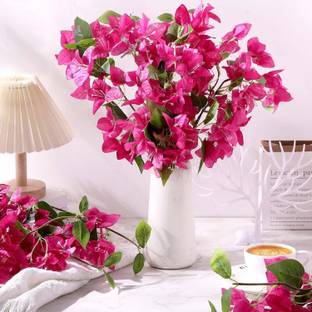 Satyam Kraft 1 Pcs Artificial Bougainvillea Glabra Fake Plant Flowers For Home Decorations Pink Bougainvillea Artificial Flower