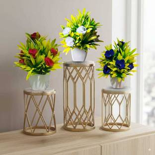 Lambrosh Artificial Flowers & Port for Home and Office Decoration Pot Multicolor Pink Wild Flower Artificial Flower