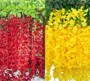 Manomay Red, Yellow Westeria Artificial Flower