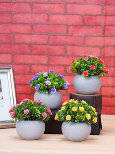 Dekorly Artificial Plant for Indoor Outdoor Fake Plants for Balcony Bathroom Living Room Bonsai Wild Artificial Plant  with Pot