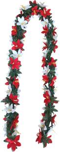 Garlend Garland White, Red Lily, Hibiscus Artificial Flower