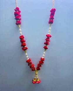 CROWN NIMREET CROWNNIMREET Artificial Foam Flower Garland for Photo Frame and God Idol Red Rose Artificial Flower
