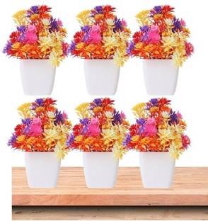KanRaj artificial flowers for decoration Multicolor Wild Flower Artificial Flower  with Pot