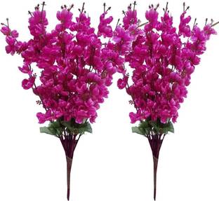 well art gallery artificial blossom combo flowers for décor (set of 2) Purple Peach Blossom Artificial Flower